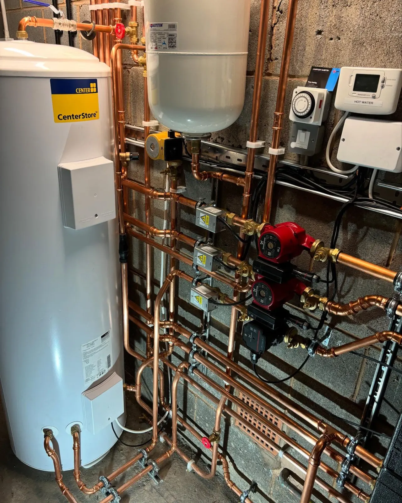 Boiler plantroom and cylinder installation Leeds