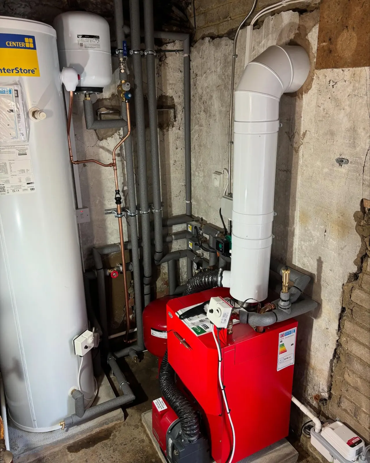 Oil boiler plantroom installation Leeds