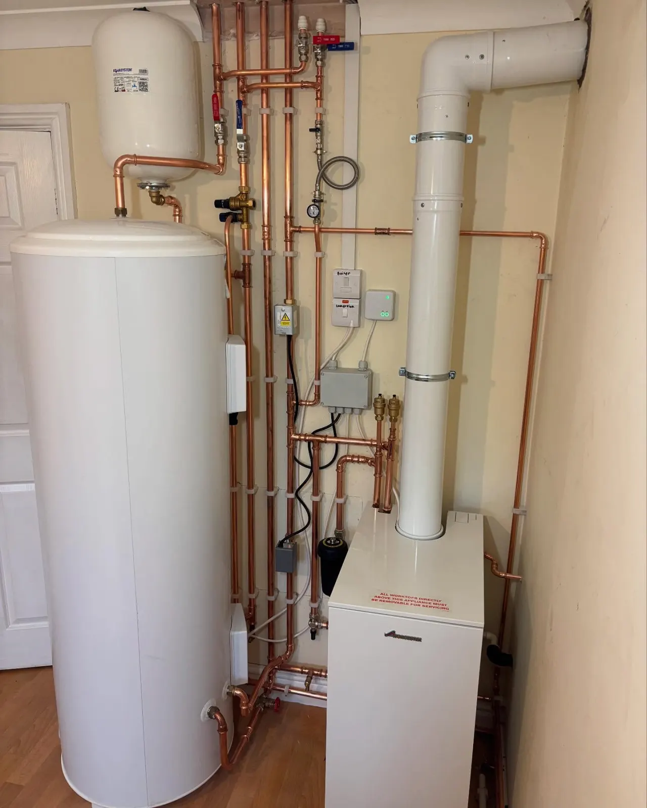 Oil boiler cylinder and plantroom Leeds